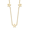 14K Open Stars 16 inch Necklace Plus 2 inch Extension