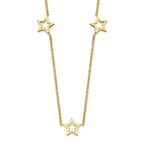 14K Open Stars 16 inch Necklace Plus 2 inch Extension