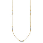 14K Two-Tone Mirror Beaded 18 inch Station Necklace