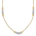 14K Two-Tone Mirror Beaded 18 inch Station Necklace
