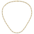 14k Polished 3mm Fancy Oval and Round Link 18 inch Necklace