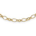 14k Polished 3mm Fancy Oval and Round Link 18 inch Necklace