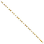 14k Polished 3mm Fancy Oval and Round Link 7.25 inch Bracelet