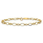 14k Polished 3mm Fancy Oval and Round Link 7.25 inch Bracelet
