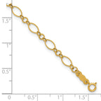 14k Polished 3mm Fancy Oval and Round Link 7.25 inch Bracelet