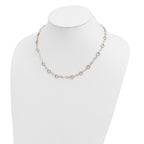 14k Tri-color Polished and Textured Round Circles and Ovals 18 inch Necklace