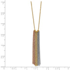 14k Tri-color Dangle Chain 16 inch Necklace Plus 2 inch Extender