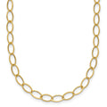 14k Polished 4mm Fancy Oval Link 18 inch Necklace