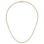 14k Polished 2.5mm Fancy Oval Link 18 inch Necklace