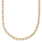 14k Polished 2.5mm Fancy Oval Link 18 inch Necklace