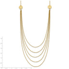 14K 5-Layer Ropa Chain Bib with Textured Side Circles 18 inch Necklace