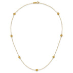 14k Polished Textured Beads 7-Station 18 inch Necklace