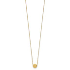 14k Polished Textured 6mm Bead 18 inch Necklace