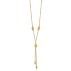 14k Diamond-cut Bead 16 inch Lariat Necklace Plus 2 inch Extension