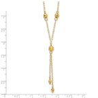 14k Diamond-cut Bead 16 inch Lariat Necklace Plus 2 inch Extension