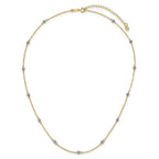 14K Two-tone Diamond-cut Beads 16 inch Station Necklace Plus 2 inch Extender