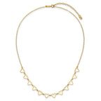 14K Open Flat Hearts 16 inch Necklace Plus 2 inch Extender