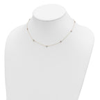 14K Two-tone Diamond-cut Stars with Oval Chain 16 inch Station Necklace Plus 2 inch Extender