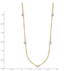 14K Two-tone Diamond-cut Stars with Oval Chain 16 inch Station Necklace Plus 2 inch Extender