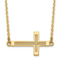 14k Polished Cut-out Sideways Cross 19 inch Necklace