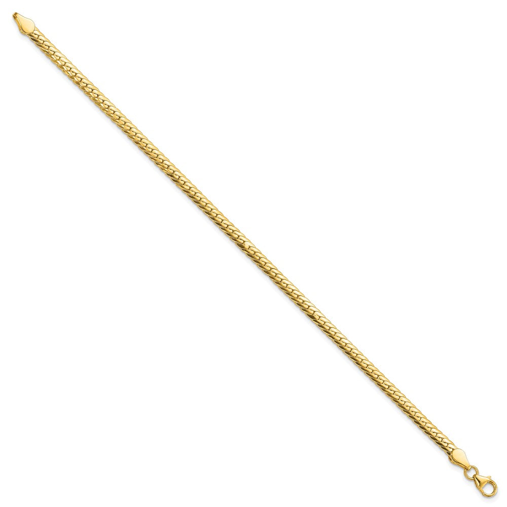 14k Polished 3mm Fancy Curb Link Bracelet