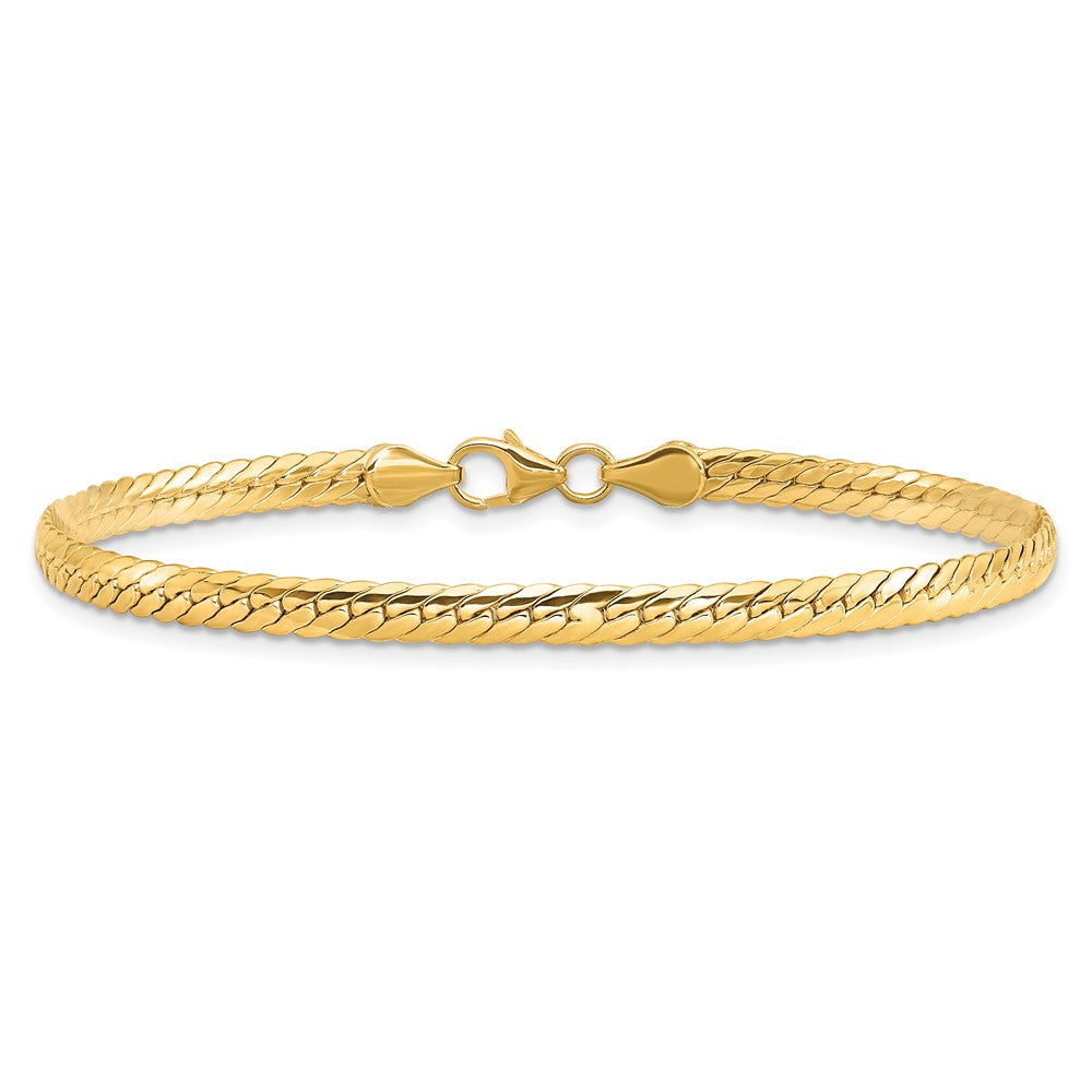 14k Polished 3mm Fancy Curb Link Bracelet