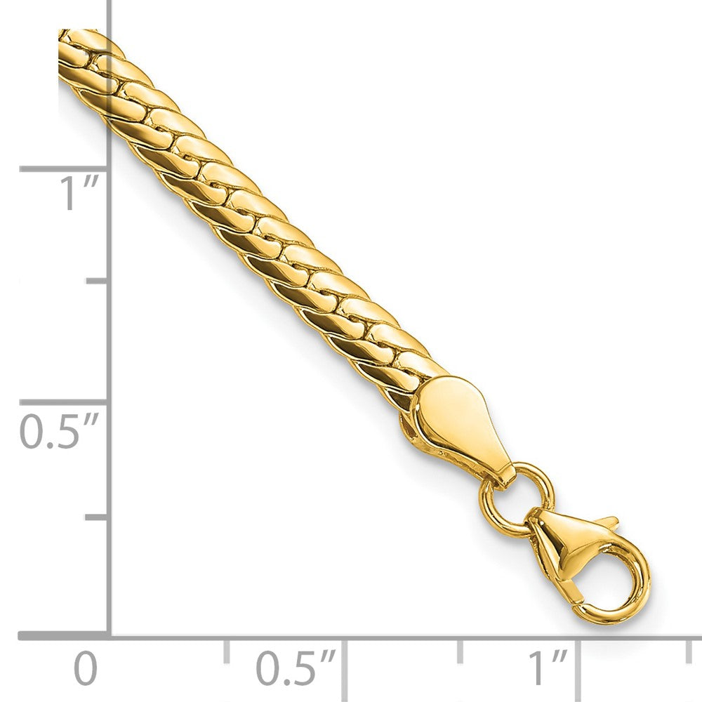14k Polished 3mm Fancy Curb Link Bracelet