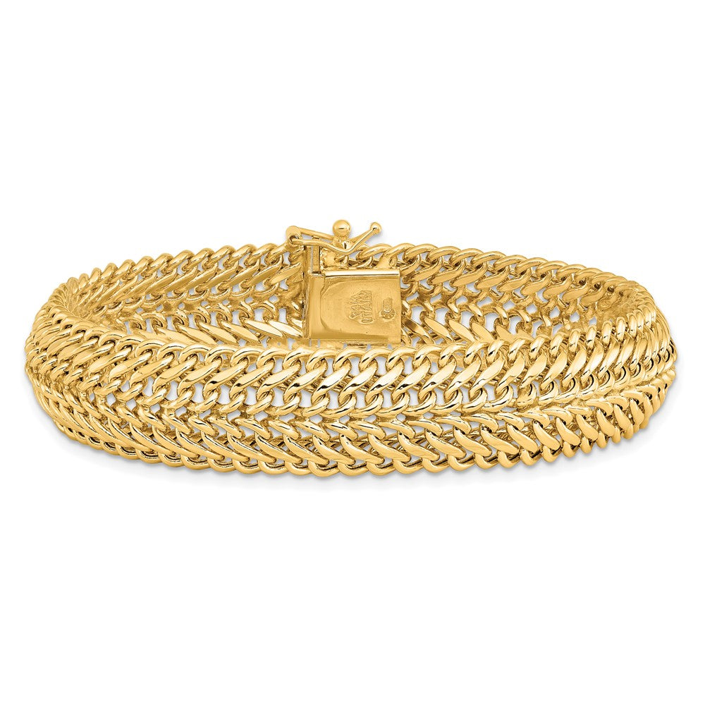 14k Polished 13mm Fancy Link Bracelet