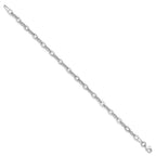 14K White Gold Polished Fancy Oval Link Bracelet
