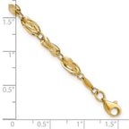 14K Polished Fancy Twisted Oval Link 7.75 inch Bracelet