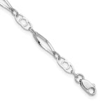 14k White Gold Polished Fancy Link 7 inch Bracelet