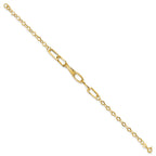 14k Polished Textured Fancy Link Bracelet
