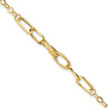 14k Polished Textured Fancy Link Bracelet