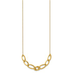 14k Polished and Textured Fancy Link 17.5 inch Necklace