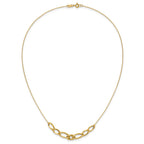14k Polished and Textured Fancy Link 17.5 inch Necklace