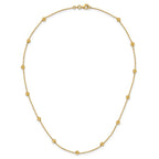 14K Diamond-cut Beads 17 inch Station Necklace