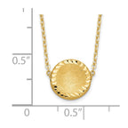 14k Brushed and Polished Diamond-cut Circle Pendant 18 inch Necklace