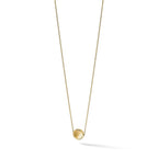 14k Brushed and Polished Diamond-cut Circle Pendant 18 inch Necklace