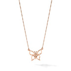 14k Rose Gold Polished Open Butterfly 17 inch Necklace