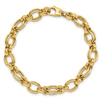 14k Polished 7mm Fancy Double Link 7.5 inch Bracelet