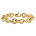 14K Polished 11mm Fancy Double Link Cable 8 inch Bracelet