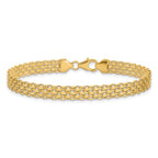14k Polished 6.2mm Fancy Bismark Link 7.5 inch Bracelet