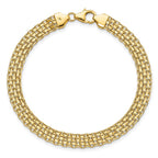 14k Polished 6.2mm Fancy Bismark Link 7.5 inch Bracelet