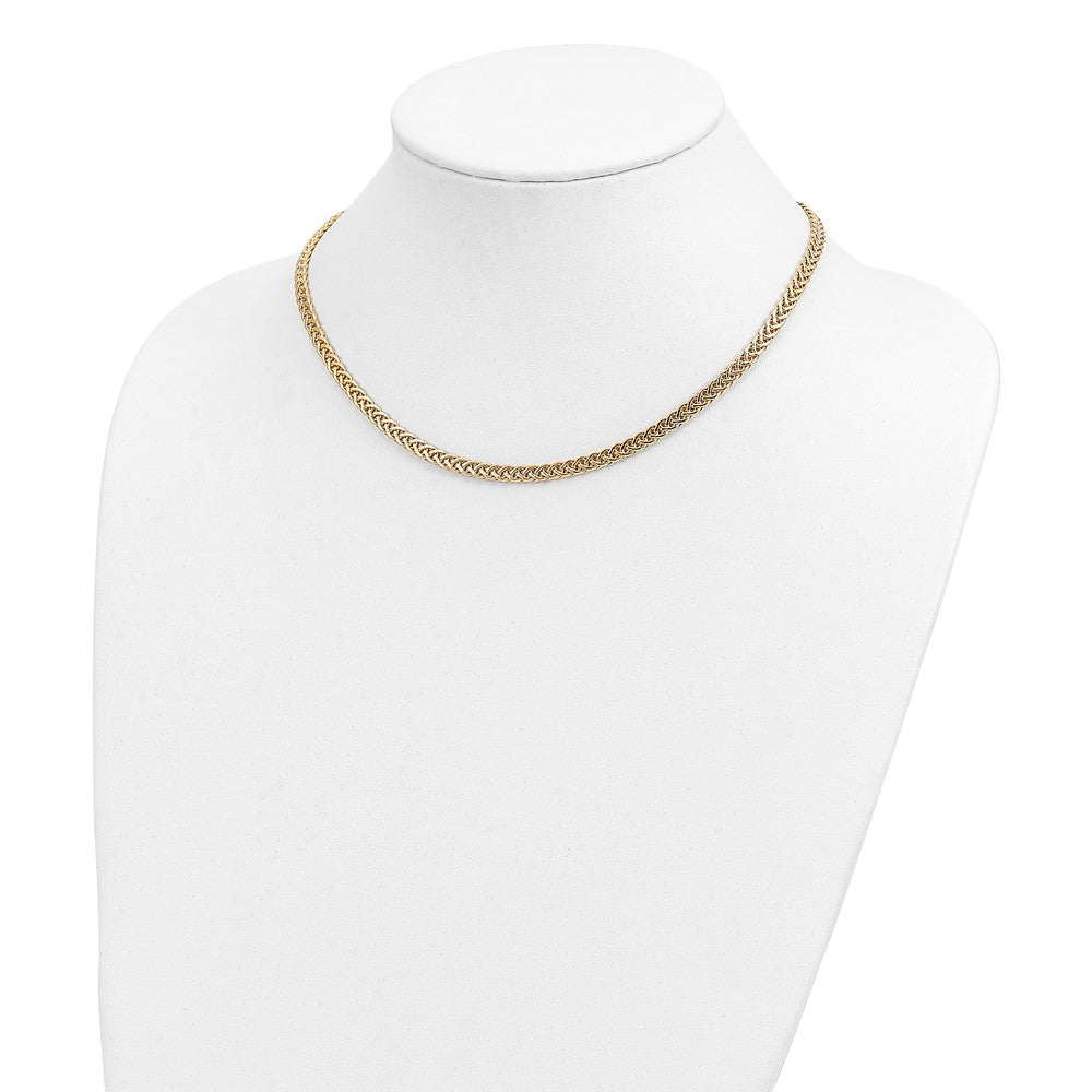 14k Polished 4.3mm Fancy Braided Link 17 inch Necklace