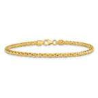 14k Polished 3mm Fancy Braided Link 7.5 inch Bracelet