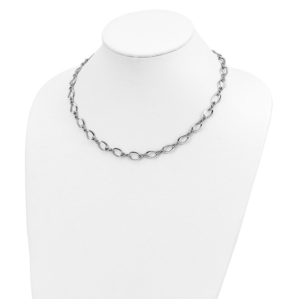 14k White Gold Fancy Link Necklace
