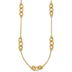 14k Polished Fancy Linked Ovals 5-Station 18 inch Necklace