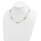 14k Polished Fancy Linked Ovals 5-Station 18 inch Necklace