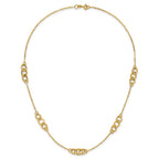 14k Polished Fancy Linked Ovals 5-Station 18 inch Necklace