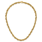 14K Polished 12mm Fancy Rope Link 17.5 inch Necklace